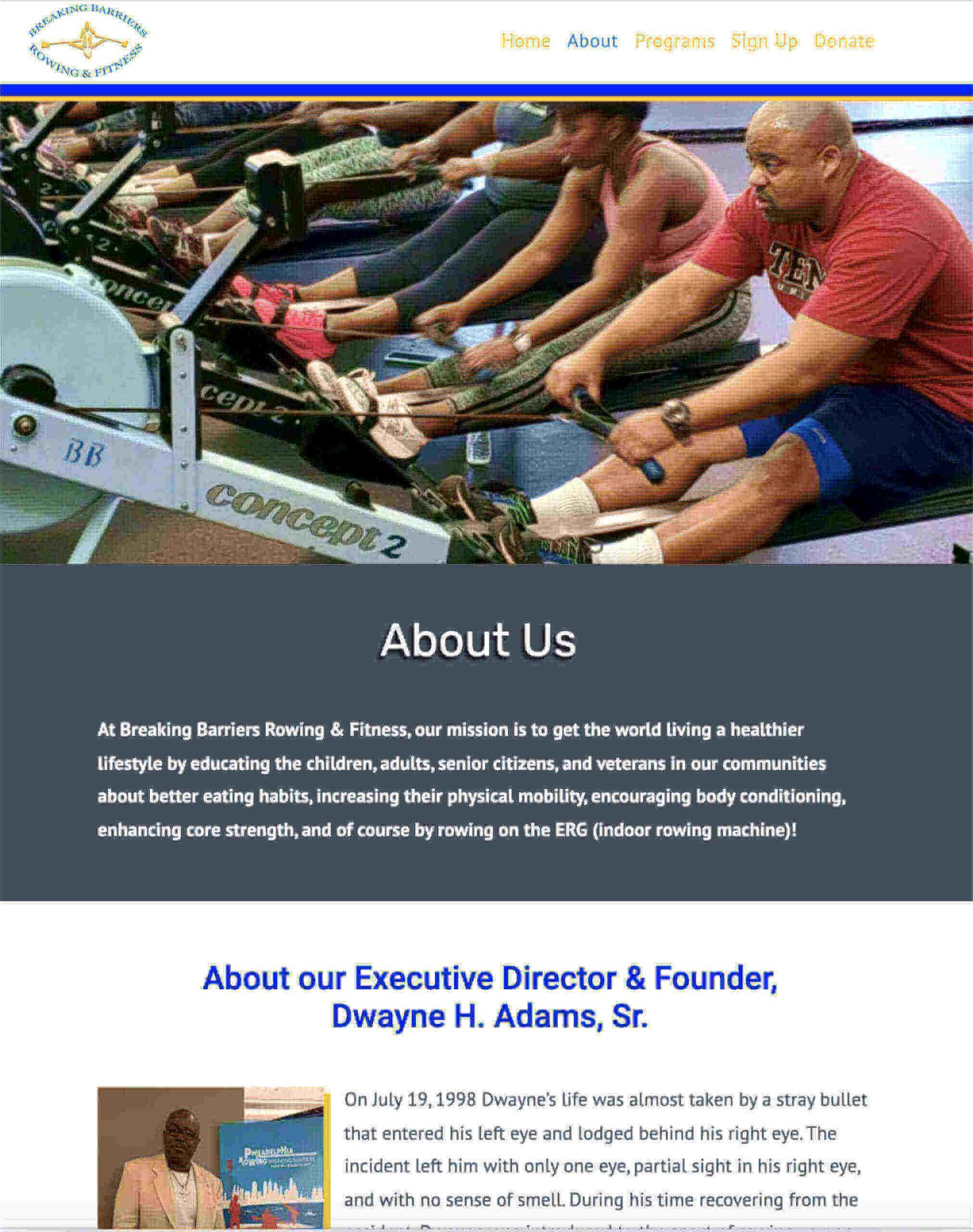 breaking barriers rowing and fitness homepage preview