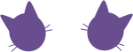 graphic design of two purple cat heads